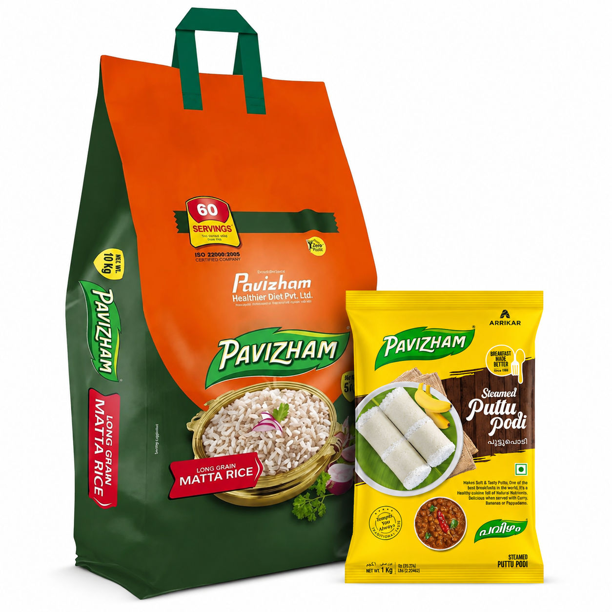 Pavizham Palakkadan Matta Rice + Pavizham Puttupodi (500g)